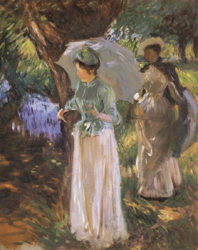 John Singer Sargent Two Girl with Parasols at Fladbury